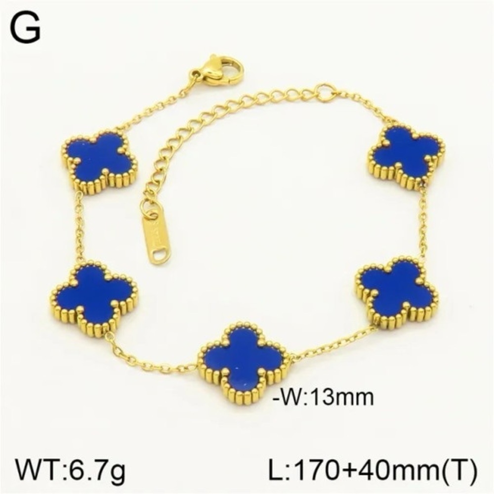 Dark Blue & Gold Clover Bracelet (2001) - Picture 2 of 2